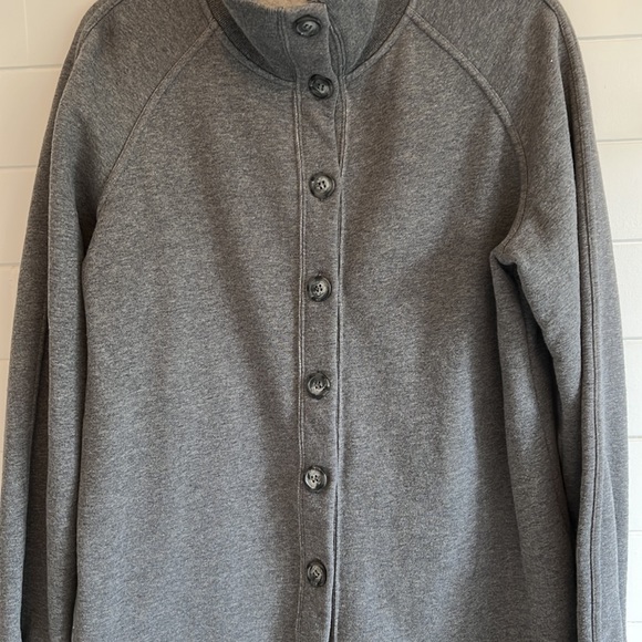 Cotton Ginny Button Up Sweat Top - Picture 3 of 7